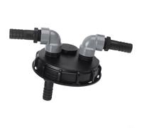 Tapa de tanque IBC de 163 mm con adaptador S60 x 6 y 2 conectores rápidos de 25 mm, tapa de ventilación de lluvia de plástico PP para salida de bolsa de agua, accesorio de riego de jardín y sistema de