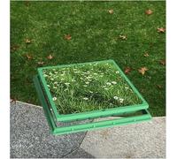 Tapa de tanque para exteriores, cubierta de boca extraíble para drenaje oculto, diseño invisible para estética de jardín, cubierta de drenaje de maceta para césped y patio
