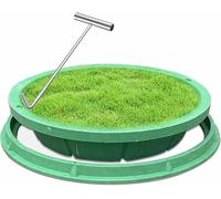 Tapa de tanque séptico de jardín duradera con agujero de acceso, cubierta de inspección de resina resistente y maceta para campo de drenaje, paisajismo al aire libre, solución de fácil acceso.