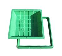 Tapa de tanque séptico verde extraíble de 50 cm, cubierta empotrada para inspección de drenaje, cubierta plana oculta para patio, jardín, escuela y pavimento (cuadrado de 19.7 pulgadas)