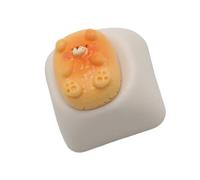 Tapa de teclado de resina con diseño de oso de dibujos animados cómodo diseño de oso de escritura para teclado mecánico