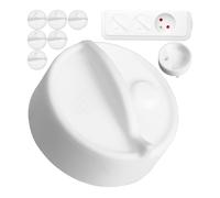 Tapa de toma de corriente, 8 piezas, blanca, silicona, protección de la toma de corriente contra salpicaduras de agua, polvo, cubierta de la toma de corriente tipo E Francia, toma corriente múltiple