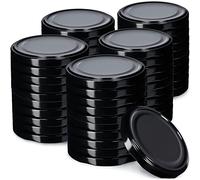 Tapa de tornillo Kadax FI66 mm, conjunto de conjunto de ajuste, tapa de canto adecuada para vasos de 200 ml y 315 ml, tapa de retiro con 4 dientes de rast, tapa (50 piezas, negro)