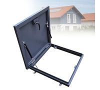 Tapa de trampa de techo - Marco de aluminio y hoja galvanizada, puerta de seguridad impermeable, tapa de claraboya, acceso a desván/sótano, mango, para uso comercial y doméstico,75 * 75