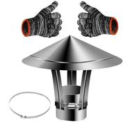 Tapa de Tubo de Chimenea de Techo de Acero Inoxidable 304, 50-300mm Capó de La Chimenea, Sombrero Puerto Escape, Resistente a la Intemperie, Tapas Extractor Humos Chimenea(230mm/9.06in)