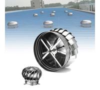 Tapa De Turbinas Eólicas De Techo, Ventilador De Turbina De Acero Inoxidable, Sombrero Extractor Humos Extractora Para Chimenea Exterior(150mm/5.9in)