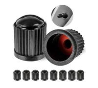 Tapa de válvula de ABS, 10 piezas, en Negro, tapas de cubierta de polvo con empaquetadura para válvulas de Automóvil, Motocicleta, Remolque, Bicicleta, Tapas para válvulas de neumáticos con sellado