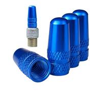 Tapa de Válvula de Aluminio, 4 Piezas, en Azul, Tapas de Cubierta de Polvo compatibles con válvulas Presta, Francesas, Cubiertas de neumáticos para Tubos de Bicicleta, Casquillos válvula Bicicletas