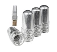 Tapa de Válvula de Aluminio, 4 Piezas, en Plata, Tapas de Cubierta de Polvo compatibles con válvulas Presta, Francesas, Cubiertas de neumáticos para Tubos de Bicicleta, Casquillos válvula Bicicletas