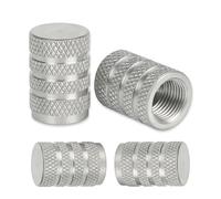 Tapa de Válvula de Aluminio, 4 Piezas, en Plateado, Tapas de Cubierta de Polvo con empaquetadura para válvulas Automóvil, Motocicleta, Remolque, Bicicleta, Tapa para válvula de neumáticos con Sellado
