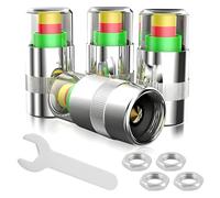 Tapa de Válvula de Neumático de Coche,4 Piezas de Acero Inoxidable Indicador de Sensor de Presión de Neumático para Coches, Motocicletas, Bicicletas, Accesorios Universales de Coche,3 Colores