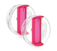Tapa de vaso de 40 onzas para Stanley, a prueba de derrames, resistente a salpicaduras, funda de repuesto para accesorio de taza Stanley (paquete de 2) (rojo rosa, 40 onzas)