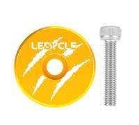 Tapa de vástago de bicicleta de aleación de aluminio para tubo de horquilla de 1-1/8 pulgadas, cubierta superior de auriculares anodizada ligera con tornillo de acero inoxidable 304, negro (dorado)