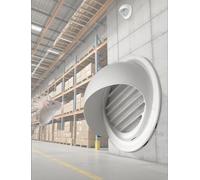 Tapa de ventilación de acero inoxidable resistente, rejilla de escape redonda for cocina, baño y oficina con diseño impermeable y resistente a la lluvia.(Black,19cm/7.4in)