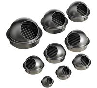 Tapa de ventilación de pared redonda gruesa, ventilación de acero inoxidable 304, campana extractora de flujo de viento con rejilla hemisférica, aplicable a ventilación exterior.(Color3,150mm/5.91in)