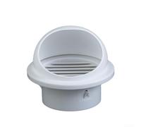 Tapa de ventilación de plástico para pared exterior con protector de lluvia para baño, cocina, ventilador de cocina, cubierta de campana extractora, color blanco, 14 x 8 cm (100-110)