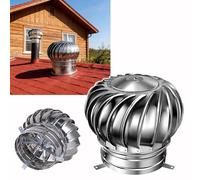 Tapa de ventilación de techo, 200 mm, acero inoxidable 304, ventilación de turbina, ventilación de techo de turbina eólica no eléctrica para edificios residenciales, tapa de ventilación de techo de