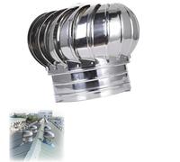 Tapa De Ventilación Exterior Turbina Eólica, Ventilador De Techo Rotación Automática 75-600mm, Cubierta De Chimenea Redonda De Acero Inoxidable(19.68in/500mm)