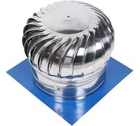 Tapa de ventilación giratoria de viento, salida de aire redonda, ventilador de techo de acero inoxidable, ventilación de escape impermeable fácil de instalar, 200 mm
