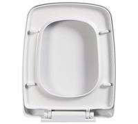 Tapa De WC Cuadrado Con Cierre Suave, Tapa De Inodoro Blanca De Polipropileno Con Bisagras Ajustables De Fijación Superior, Asiento De Inodoro Rectangular De Liberación Rápida, 06B - 36x45cm