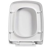 Tapa De WC Cuadrado, Tapa De Inodoro De Cierre Suave Con Bisagras Superiores Fijas Ajustables, Liberación Rápida Para Una Limpieza Fácil, Asiento De Inodoro De Polipropileno Blanca, 06B - 36x45cm