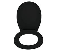 Tapa de WC Neela (Duroplast, Negro, Con caída amortiguada)