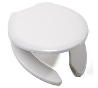 Tapa de WC Tapa Alargada de Gran Apertura, diseño Frontal Abierto y Cierre Lento, Color Blanco