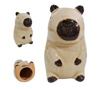 Tapa decorativa de cerámica para pernos de inodoro | Encantadora tapa de rosca para inodoro con diseño de rana Capybara para divertirse, con temática de rana Capybara, baño, baño