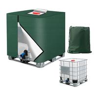 Tapa del Contenedor IBC 420D, Tapa del Tanque de Agua IBC 1000L -Lona Ultravioleta, Resistente a la Intemperie y Al P olvo, con Bolsa de Almacenamiento(120x100x116 cm) (Verde)