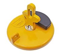 Tapa del depósito de combustible for Caterpillar 7X7700, compatible con excavadoras CAT 320B, 320C y 320D. Diseño metálico a rosca, color amarillo. Compatible con vehículos Caterpillar.
