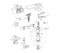 Tapa del fregadero Geberit blanca con botón Start/Stop para AP 140