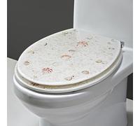 tapa del inodoro, Asiento de inodoro resina transparente UVO, tapa Universal Cierre Suave, bisagras acero inoxidable, asiento Wc silencioso y sin golpes(B)