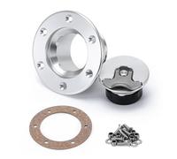 Tapa Del Tanque ID Apertura Oxidación Superficie Palanquilla Aluminio 35,5mm Tapa Tanque Combustible Montaje Empotrado 6 Pernos LZ-SLYXG01 Tapones De Gasolina Coche(Silver)