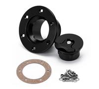 Tapa Del Tanque ID Apertura Oxidación Superficie Palanquilla Aluminio 35,5mm Tapa Tanque Combustible Montaje Empotrado 6 Pernos LZ-SLYXG01 Tapones De Gasolina Coche(Black)