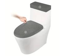 Tapa del tanque inodoro, 6 uds., Protector de asiento antisuciedad elástico Jacquard, cubiertas tapa, accesorios decoración for el baño(Deepgray)