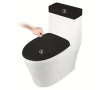 Tapa del tanque inodoro, 6 uds., Protector de asiento antisuciedad elástico Jacquard, cubiertas tapa, accesorios decoración for el baño(Black)