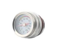 Tapa del Tanque Tapas de tanque combustible para motocicleta M20x1.5/M20x2.5/M30x1.5 con indicador temperatura del aceite, medidor Dial punteros 0-200 ℃ Tapon Deposito Combustible(M30x1.5 Silver)