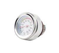 Tapa del Tanque Tapas de tanque combustible para motocicleta M20x1.5/M20x2.5/M30x1.5 con indicador temperatura del aceite, medidor Dial punteros 0-200 ℃ Tapon Deposito Combustible(M20x2.5 Silver)