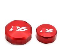 Tapa Depósito Líquido Frenos Tapa De Tanque Combustible Aluminio CNC Para Motocicleta Para YZF-R6 YZF R6 YZFR6 2000-2022, Cubierta Depósito Líquido Freno Delantero Y Trasero