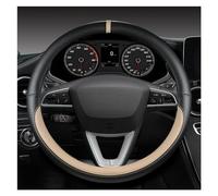 Tapa Embelle Protector Volante para Asiento para León para Cupra R ST para Ateca FR Protector para Volante De Coche Accesorios De Cuero PU para Automóvil(Beige O Shape)