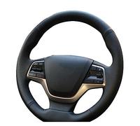 Tapa Embelle Protector Volante para Hyundai para Solaris 2017 2018 2019 para Accent 2018-2019 Cubierta Personalizada para Volante Coche Cuero Trenzado Antideslizante(Blue Thread)