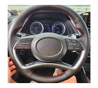 Tapa Embelle Protector Volante para Hyundai para Sonata para Dn8 para 10th 2020, Cubierta Personalizada Volante Coche, Costura Mano Cuero Trenzado Antideslizante,(Dark Blue Thread)