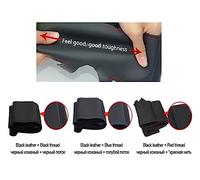 Tapa Embelle Protector Volante para Seat Leon para 5F para Mk3 2013 2014 2015 2016 2017 2018 2019 2020 Cubiertas Volante Coche DIY Cuero Negro(Red Blue Thread)