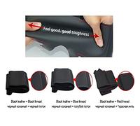 Tapa Embelle Protector Volante para Seat para Leon para 5F para Mk3 2013 2014 2015 2016 2017 2018 2019 2020 Cubiertas Volante Coche DIY Cuero Negro(Orange Thread)