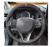 Tapa Embelle Protector Volante para Toyota para Avalon para Camry 2018-2019 para Crown 2018-2019 Volante Coche Personalizado Cubierta Trenzada Cuero(Black Thread)