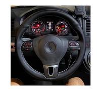 Tapa Embelle Protector Volante para VW para Polo para Asiento para Leon 1999-2015 Cubierta Trenzada para Volante Coche Cuero Negro Personalizado(Yellow Thread)