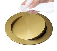 Tapa empotrada para cubo de basura, Cubo De Basura Redondo Con Tapa Acero Inoxidable 304 Solapa Equilibrio Integrada
