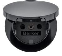 Tapa enchufe schuko con tapa articulada Berker by Hager 17202045 Negro Brillo