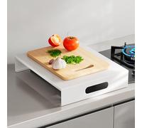 Tapa Encimera Gas, Cubiertas Multiusos para Protector Cocina Gas, Cubre Encimera, Amplia el Espacio de la Cocina, Rejillas de Cocina(White,35x48cm/14x19in)