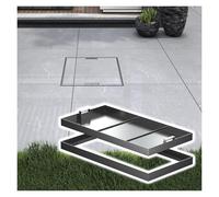 Tapa estética de acero inoxidable para cámara de inspección con asa oculta, cubierta de acceso para acera urbana (100 x 70 cm)